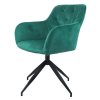 Otočná židle, zelená Velvet látka/černá, VELEZA NEW-3