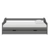 Postel s výsuvnou přistýlkou, šedá, masiv, 90x200, LAURA NEW-3