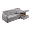 Rozkládací sedací souprava, světle šedá, ALECHANDRO B ROH-3