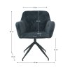 Otočná židle, tmavě šedá Velvet látka/černá, VELEZA NEW-3