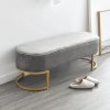 Designová lavice, šedá Velvet látka/gold chrom-zlatý, MIRILA NEW-3
