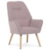 Křeslo ušák starorůžová látka AKR124R