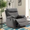 TV a relaxační polohovací křeslo elektrické potah šedá látka AKR140S