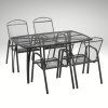 Zahradní jídelní kovový set pro 4 osoby V124 antrcit 2
