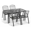 Zahradní jídelní kovový set pro 4 osoby V124 antrcit