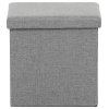 Taburet s úložným prostorem látka šedá ATA104S