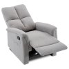 Relaxační křeslo světle šedá látka AKR103S