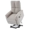 Relaxační masážní křeslo vyhřívané krémová látka AKR104K