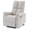 Relaxační masážní křeslo vyhřívané krémová látka AKR104K