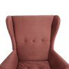 Křeslo ušák starorůžová látka noha ořech TKR100R