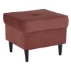 Taburet starorůžová látka noha ořech TTA100R