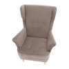 Křeslo ušák béžovošedá látka noha buk TKR100BS