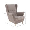 Křeslo ušák béžovošedá látka noha buk TKR100BS