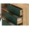 Komoda dub artisan/tmavě zelená 108 cm TKO102Z-1D3S
