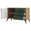 Komoda dub artisan/tmavě zelená 108 cm TKO102Z-1D3S