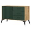 Komoda dub artisan/tmavě zelená 108 cm TKO102Z-1D3S