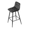 Židle barová šedá látka čtyřnohá podnož ABZ104S