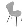 Židle jídelní stříbrná látka nohy černý kov AJZ111ST