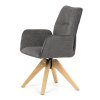 Židle jídelní s područkami tmavě šedá látka otočná AJZ117S