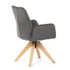 Židle jídelní s područkami tmavě šedá látka otočná AJZ117S