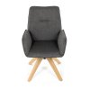 Židle jídelní s područkami tmavě šedá látka otočná AJZ117S