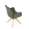 Jídelní židle s područkami zelená látka otočná AJZ117Z