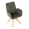 Jídelní židle s područkami zelená látka otočná AJZ117Z