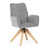 Jídelní židle s područkami světle šedá látka otočná AJZ117SS