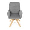 Jídelní židle s područkami světle šedá látka otočná AJZ117SS