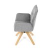 Jídelní židle s područkami světle šedá látka otočná AJZ117SS