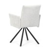 Židle jídelní krémová látka černý kov otočná AJZ118K