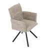 Židle jídelní lanýžová látka černý kov otočná AJZ118L