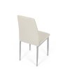 Židle jídelní krémová látka šedé kovové nohy AJZ121K