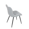 Židle jídelní, stříbrná látka, černý kov AJZ123ST