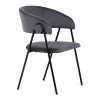 Židle jidelní šedá látka černá kovová noha AJZ126S