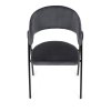 Židle jidelní šedá látka černá kovová noha AJZ126S