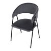 Židle jidelní šedá látka černá kovová noha AJZ126S
