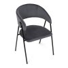 Židle jidelní šedá látka černá kovová noha AJZ126S