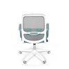 Židle kancelářská bílý plast šedý MESH a modrá látka AKZ124M