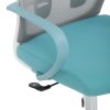 Židle kancelářská bílý plast šedý MESH a modrá látka AKZ124M