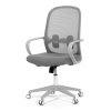 Židle kancelářská bílý plast šedý MESH a šedá látka AKZ124S