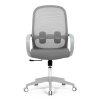 Židle kancelářská bílý plast šedý MESH a šedá látka AKZ124S