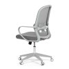 Židle kancelářská bílý plast šedý MESH a šedá látka AKZ124S