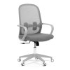 Židle kancelářská bílý plast šedý MESH a šedá látka AKZ124S