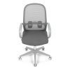 Židle kancelářská bílý plast šedý MESH a šedá látka AKZ124S