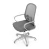 Židle kancelářská bílý plast šedý MESH a šedá látka AKZ124S