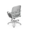 Židle kancelářská bílý plast šedý MESH a šedá látka AKZ124S