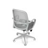 Židle kancelářská bílý plast šedý MESH a šedá látka AKZ124S