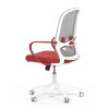 Židle kancelářská bílý plast šedý MESH a červená látka AKZ124CE