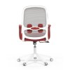 Židle kancelářská bílý plast šedý MESH a červená látka AKZ124CE